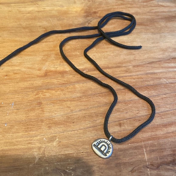 90s String Tie pewter necklace - Picture 2 of 5